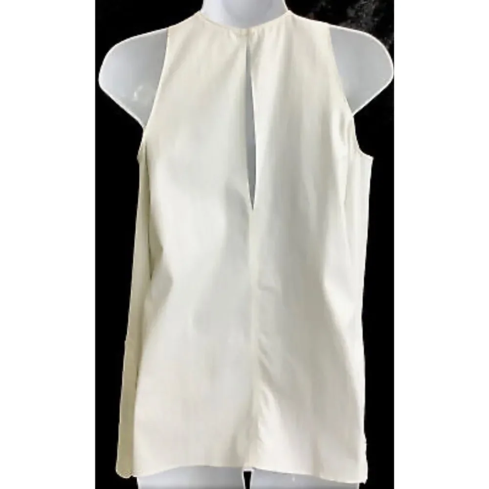 Rag & Bone White Long Sleeve Cotton Elastane Cold Shoulder Twist Neck Sz Small